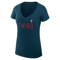 Minnesota Twins G-III 4Her by Carl Banks Women's Super-Slim Fit Lightweight Dot Print V-Neck T-Shirt - MLB T-shirts