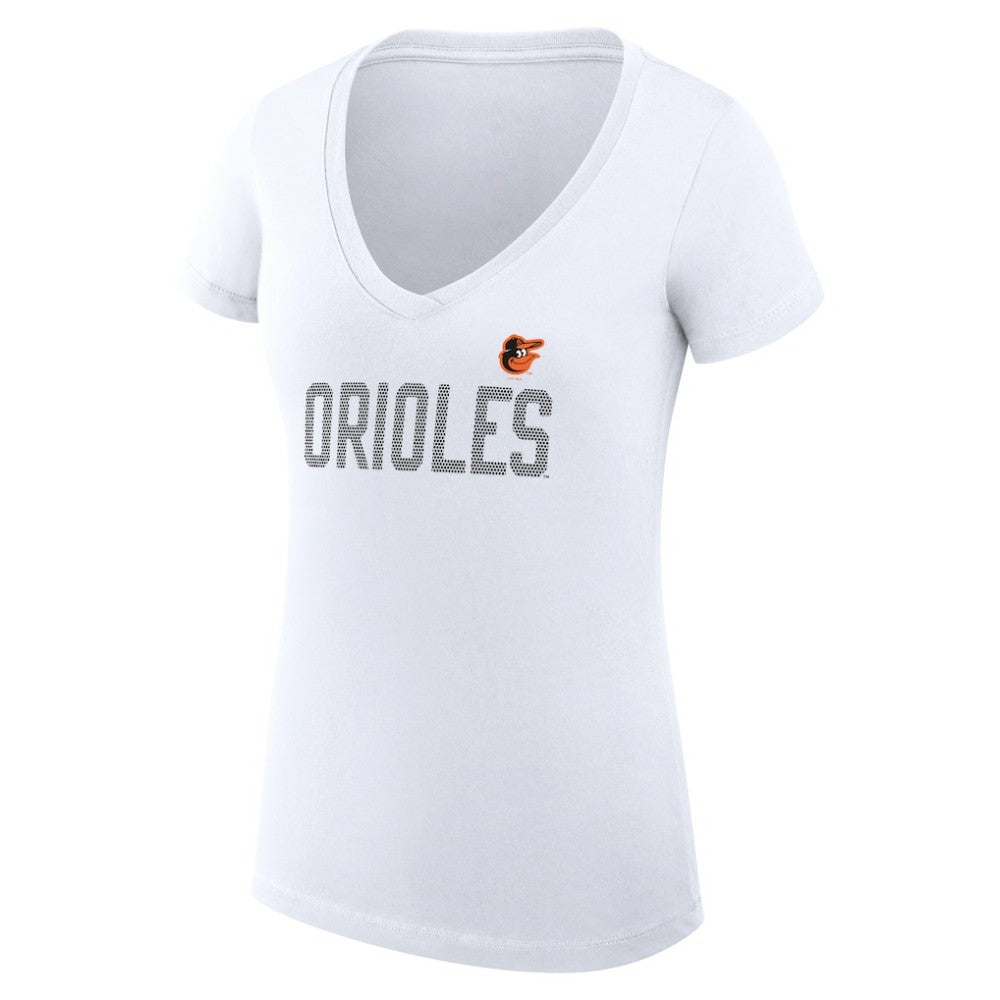 Baltimore Orioles G-III 4Her by Carl Banks Women's Super-Slim Fit Lightweight Dot Print V-Neck T-Shirt - MLB T-shirts
