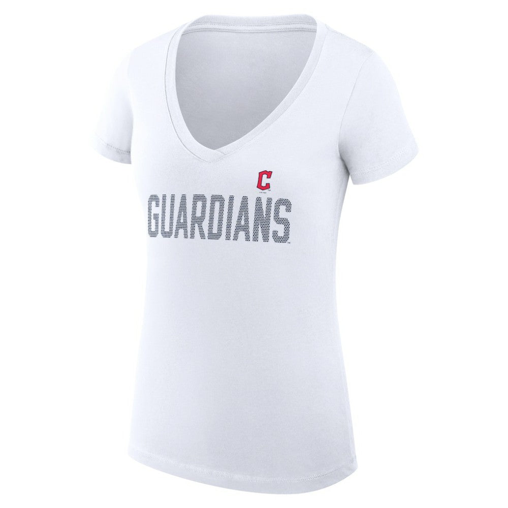 Cleveland Guardians G-III 4Her by Carl Banks Women's Super-Slim Fit Lightweight Dot Print V-Neck T-Shirt - MLB T-shirts
