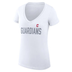 Cleveland Guardians G-III 4Her by Carl Banks Women's Super-Slim Fit Lightweight Dot Print V-Neck T-Shirt - MLB T-shirts