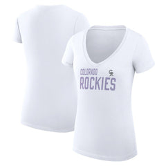 Colorado Rockies G-III 4Her by Carl Banks Women's Super-Slim Fit Lightweight Dot Print V-Neck T-Shirt - MLB T-shirts