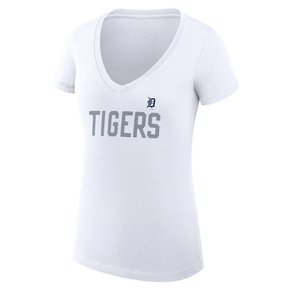 Detroit Tigers G-III 4Her by Carl Banks Women's Super-Slim Fit Lightweight Dot Print V-Neck T-Shirt - MLB T-shirts