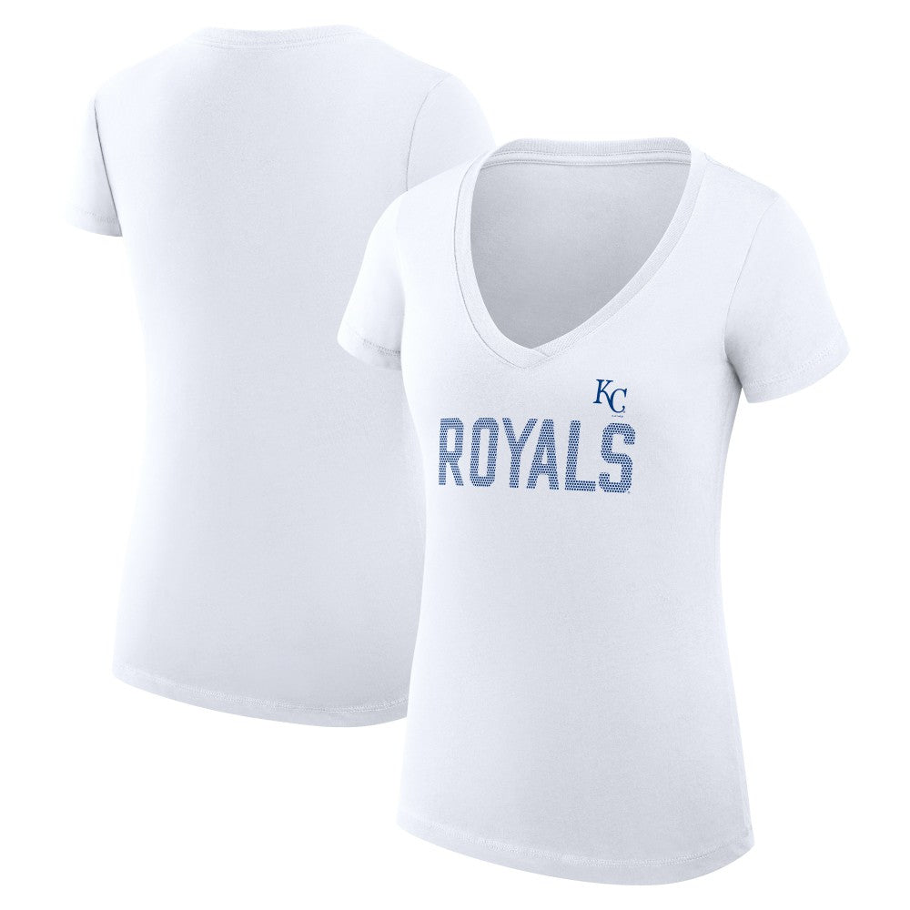 Kansas City Royals G-III 4Her by Carl Banks Women's Super-Slim Fit Lightweight Dot Print V-Neck T-Shirt - MLB T-shirts