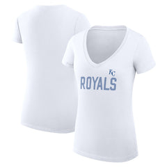 Kansas City Royals G-III 4Her by Carl Banks Women's Super-Slim Fit Lightweight Dot Print V-Neck T-Shirt - MLB T-shirts