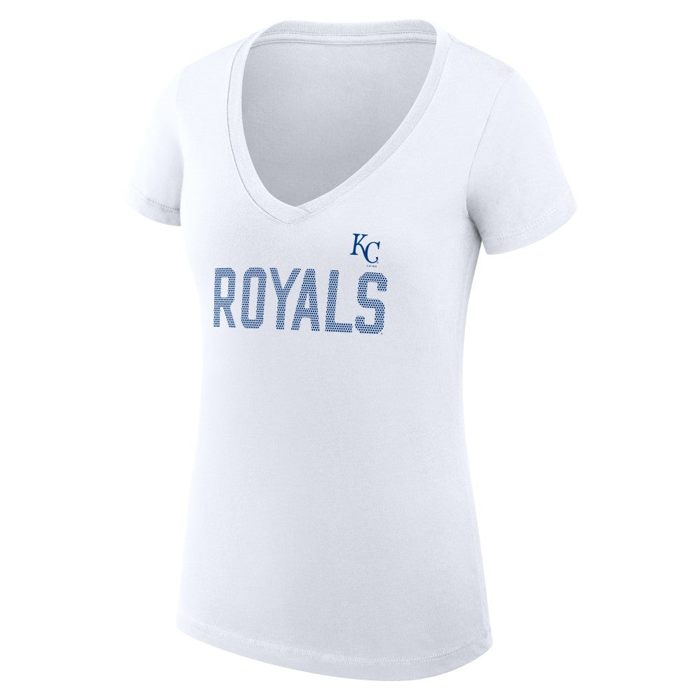 Kansas City Royals G-III 4Her by Carl Banks Women's Super-Slim Fit Lightweight Dot Print V-Neck T-Shirt - MLB T-shirts