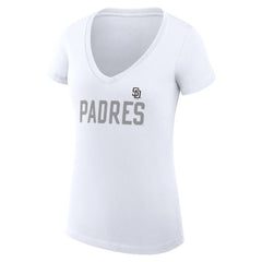 San Diego Padres G-III 4Her by Carl Banks Women's Super-Slim Fit Lightweight Dot Print V-Neck T-Shirt - MLB T-shirts