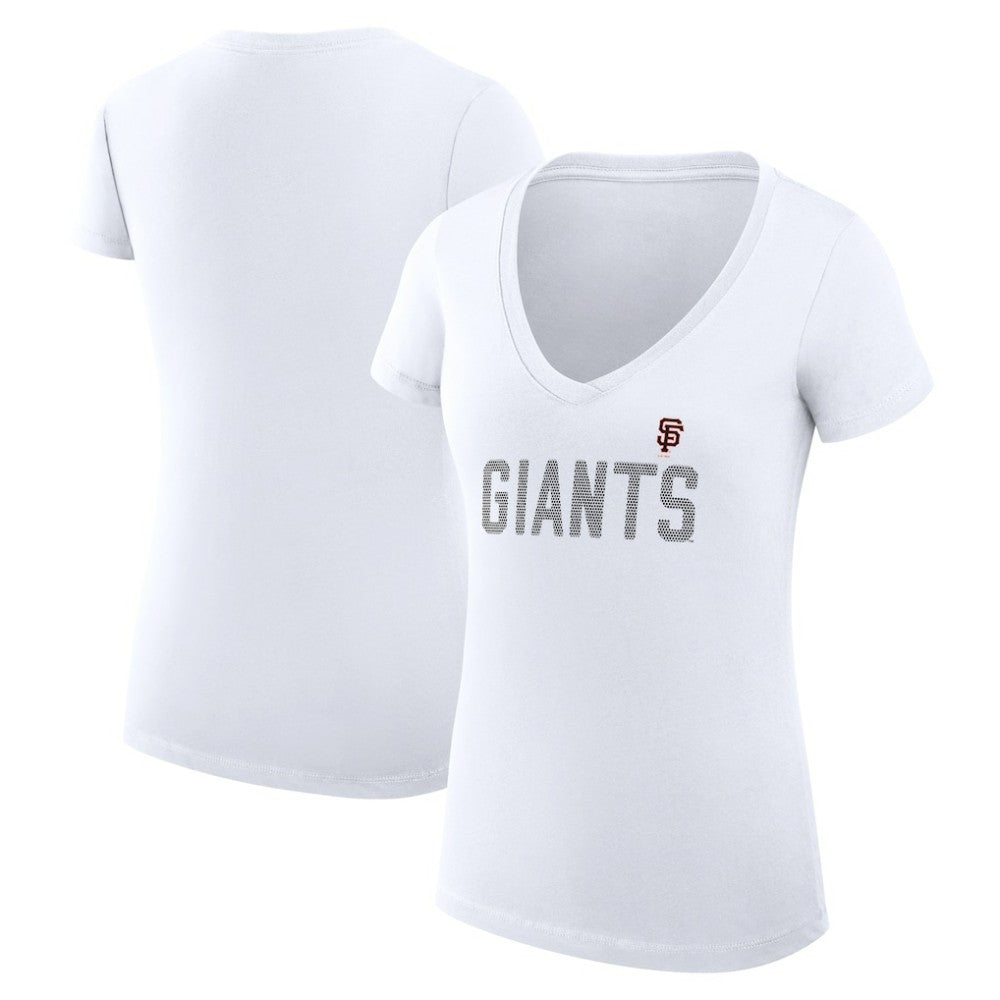 San Francisco Giants G-III 4Her by Carl Banks Women's Super-Slim Fit Lightweight Dot Print V-Neck T-Shirt - MLB T-shirts