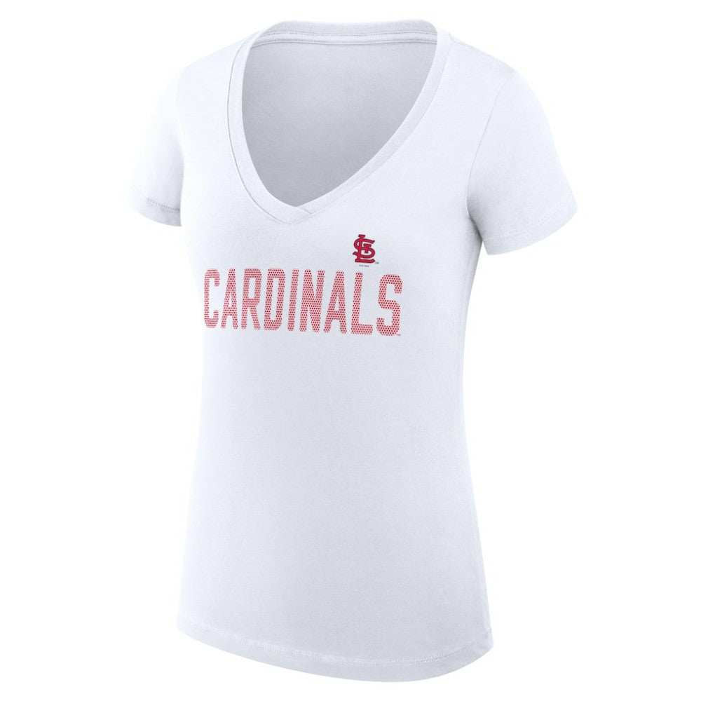 St. Louis Cardinals G-III 4Her by Carl Banks Women's Super-Slim Fit Lightweight Dot Print V-Neck T-Shirt - MLB T-shirts