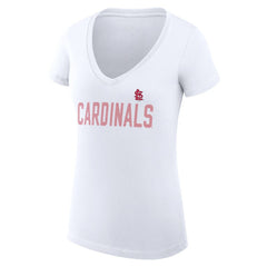 St. Louis Cardinals G-III 4Her by Carl Banks Women's Super-Slim Fit Lightweight Dot Print V-Neck T-Shirt - MLB T-shirts