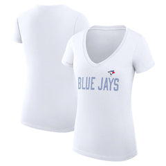 Toronto Blue Jays G-III 4Her by Carl Banks Women's Super-Slim Fit Lightweight Dot Print V-Neck T-Shirt - MLB T-shirts