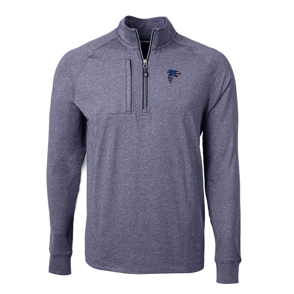 Atlanta Falcons Cutter & Buck Big & Tall Adapt Eco Knit Quarter-Zip Pullover Top | NFL Sale