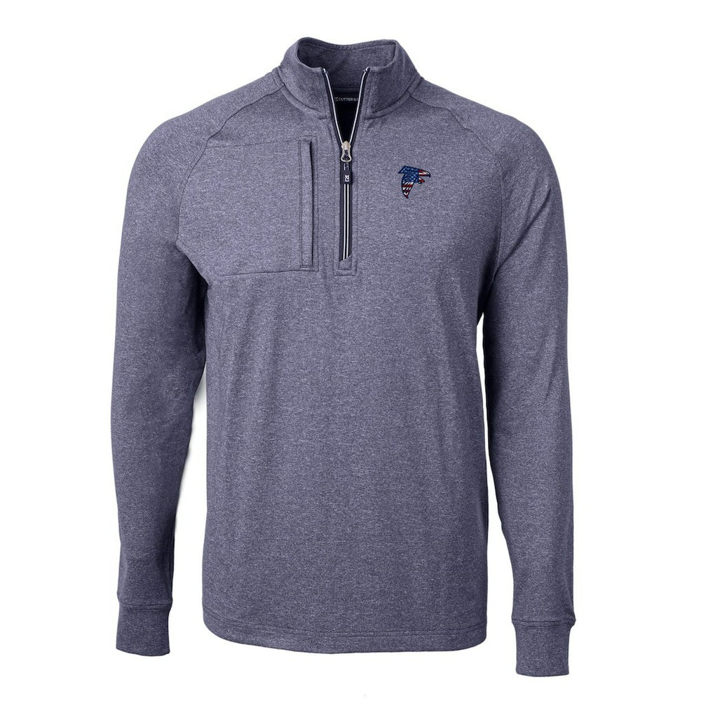 Atlanta Falcons Cutter & Buck Big & Tall Adapt Eco Knit Quarter-Zip Pullover Top | NFL Sale