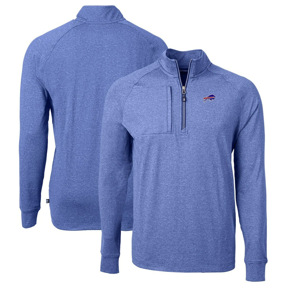 Buffalo Bills Cutter & Buck Big & Tall Adapt Eco Knit Quarter-Zip Pullover Top | NFL New