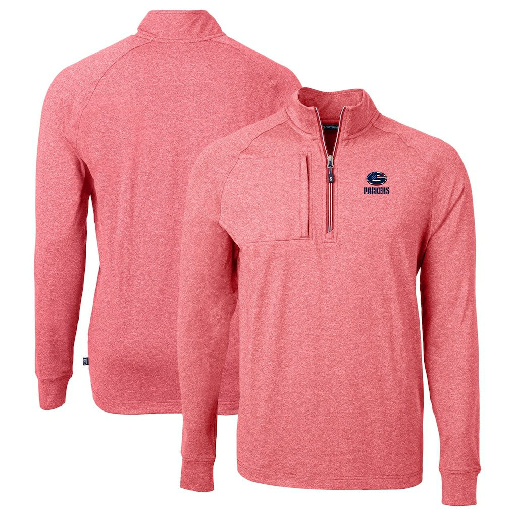 Green Bay Packers Cutter & Buck Big & Tall Adapt Eco Knit Quarter-Zip Pullover Top | NFL Discount