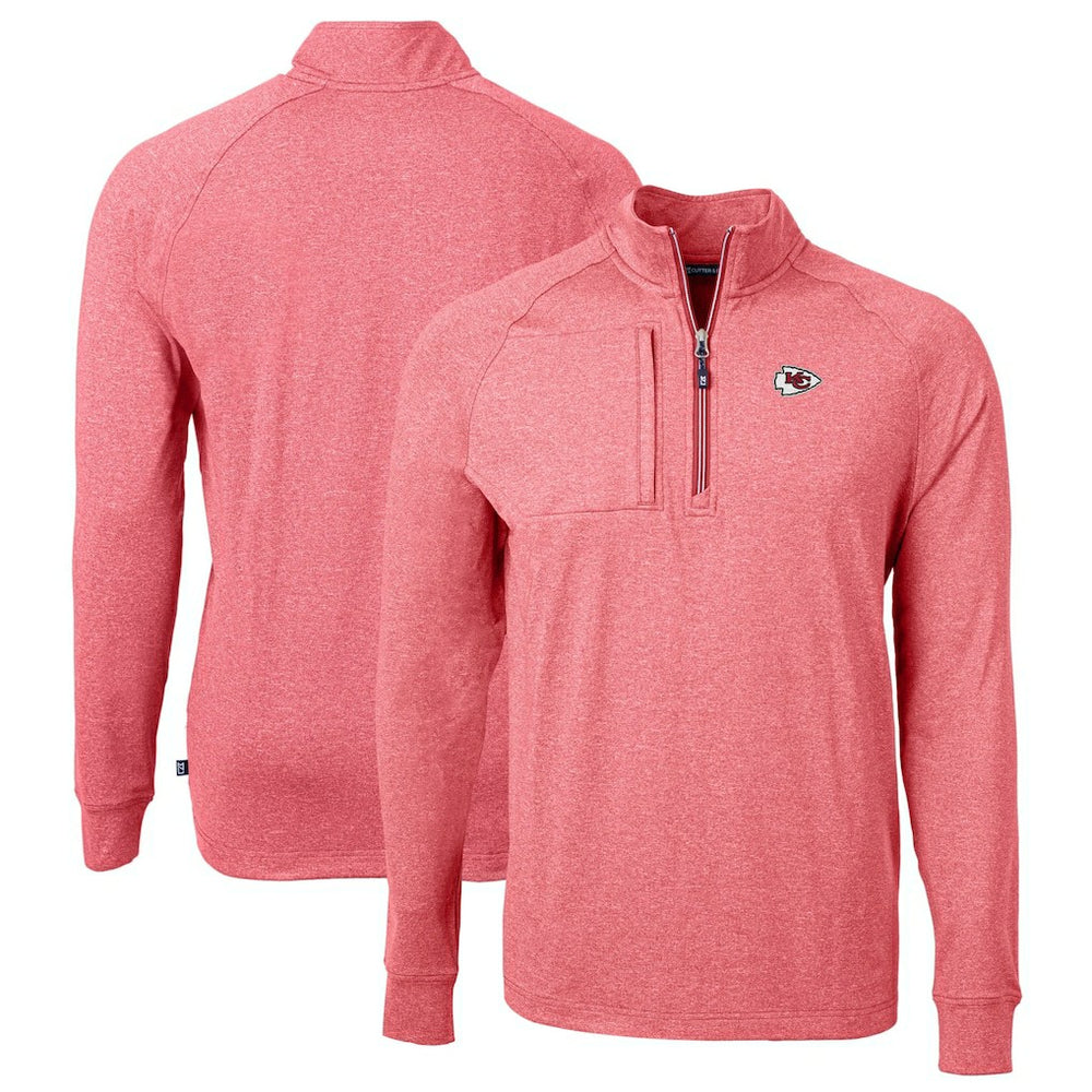 Kansas City Chiefs Cutter & Buck Big & Tall Adapt Eco Knit Quarter-Zip Pullover Top | NFL US