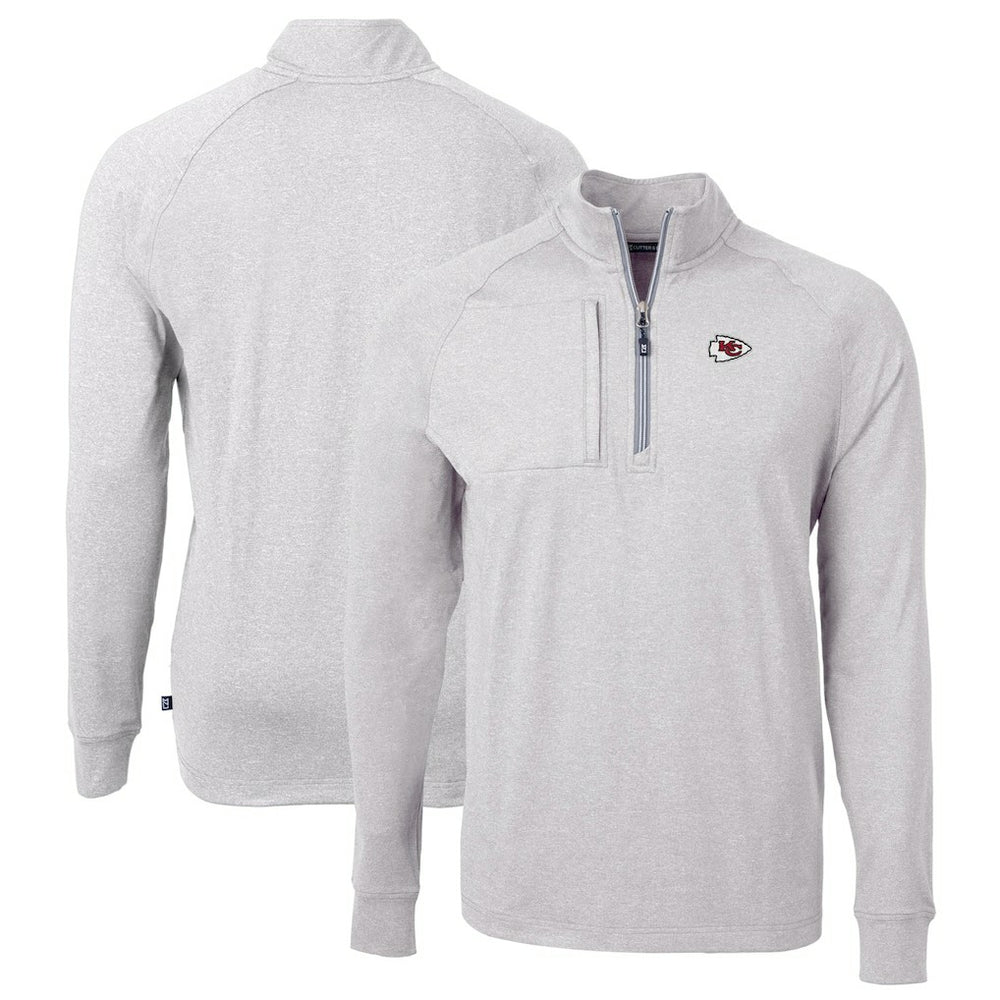 Kansas City Chiefs Cutter & Buck Big & Tall Adapt Eco Knit Quarter-Zip Pullover Top | NFL Outlet