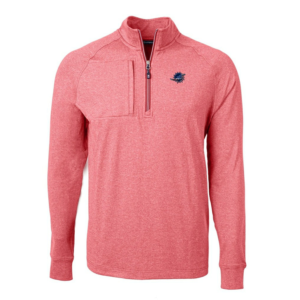 Miami Dolphins Cutter & Buck Big & Tall Adapt Eco Knit Quarter-Zip Pullover Top | NFL Online