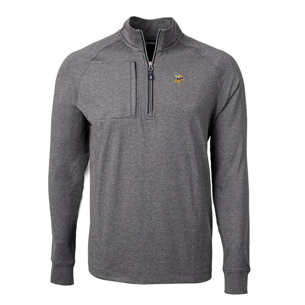 Minnesota Vikings Cutter & Buck Big & Tall Adapt Eco Knit Quarter-Zip Pullover Top | NFL New