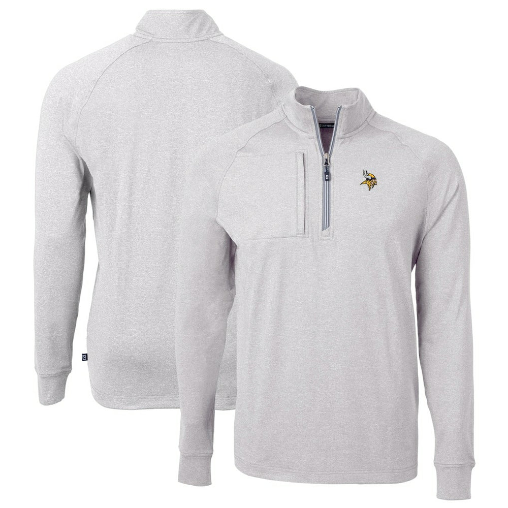 Minnesota Vikings Cutter & Buck Big & Tall Adapt Eco Knit Quarter-Zip Pullover Top | NFL On sale