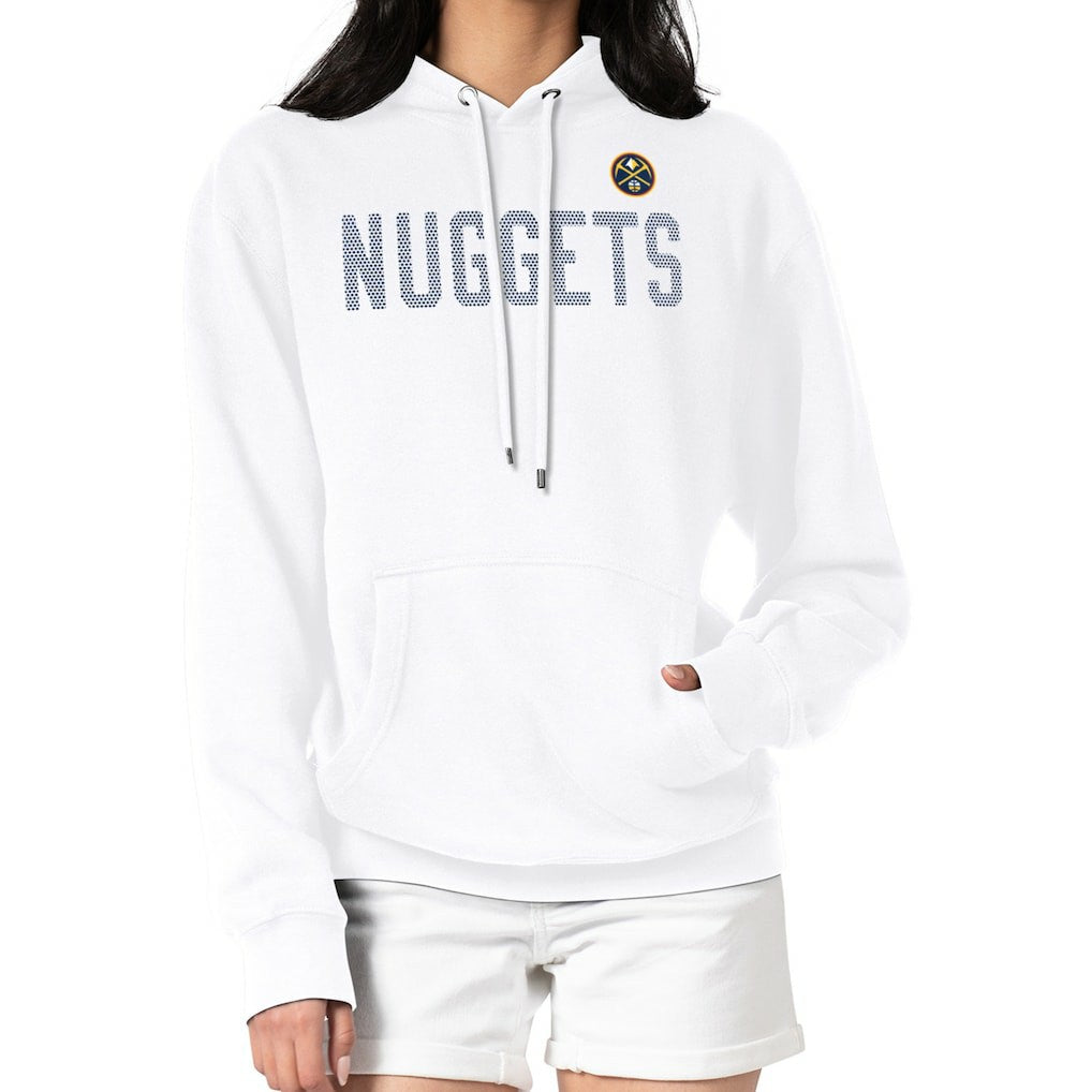 White Denver Nuggets G-III 4Her by Carl Banks Women's Dot Print Pullover Hoodie sale | NBA