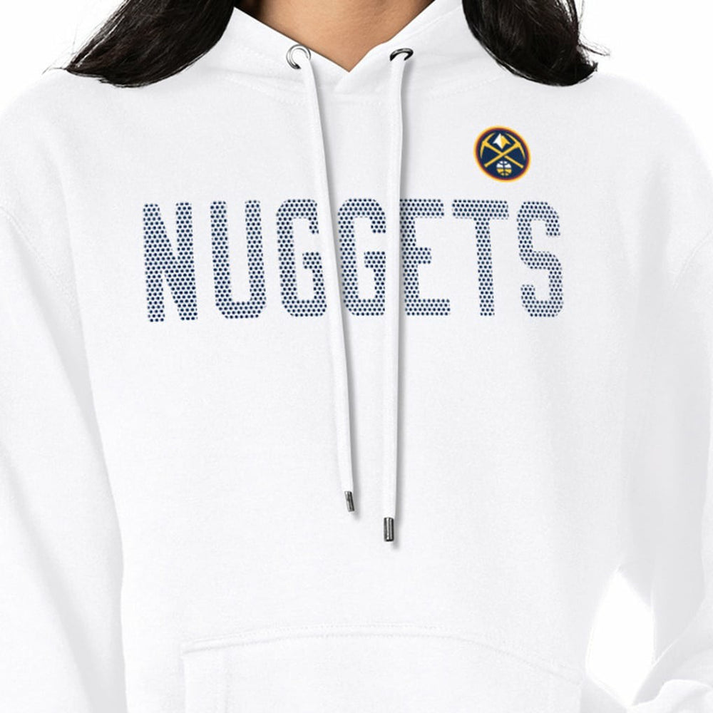 White Denver Nuggets G-III 4Her by Carl Banks Women's Dot Print Pullover Hoodie sale | NBA
