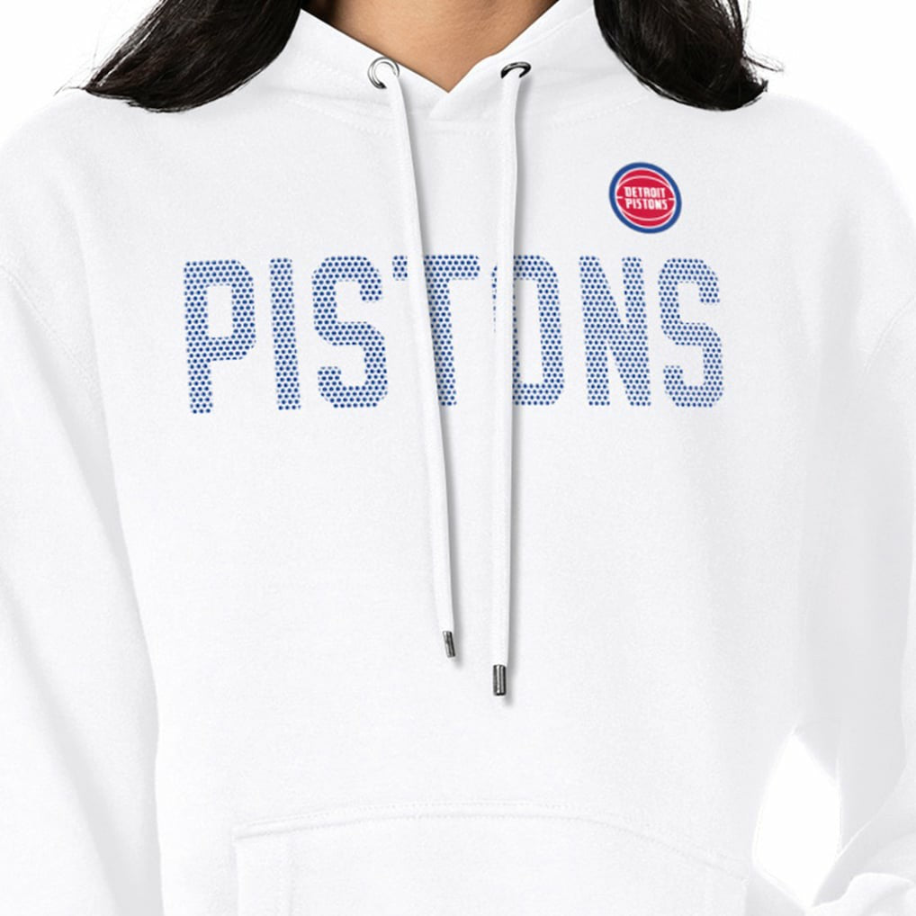 White Detroit Pistons G-III 4Her by Carl Banks Women's Dot Print Pullover Hoodie sale | NBA