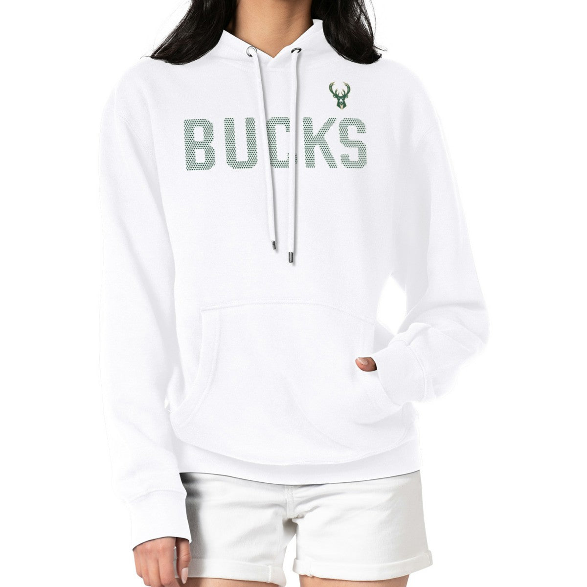 White Milwaukee Bucks G-III 4Her by Carl Banks Women's Dot Print Pullover Hoodie | NBA