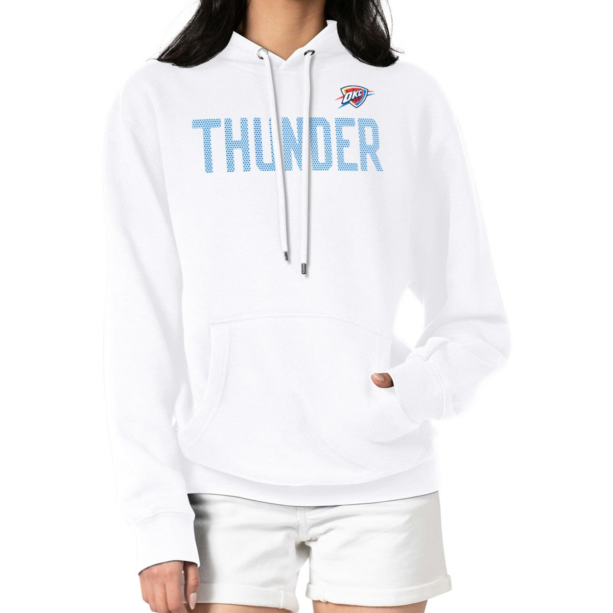 White Oklahoma City Thunder G-III 4Her by Carl Banks Women's Dot Print Pullover Hoodie | NBA