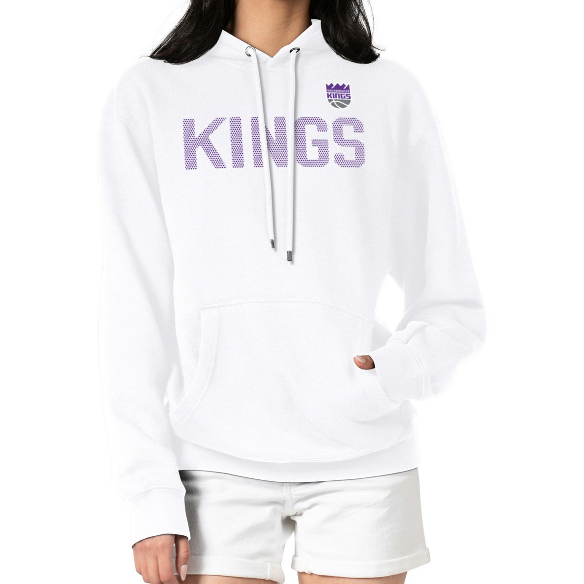 White Sacramento Kings G-III 4Her by Carl Banks Women's Dot Print Pullover Hoodie | NBA