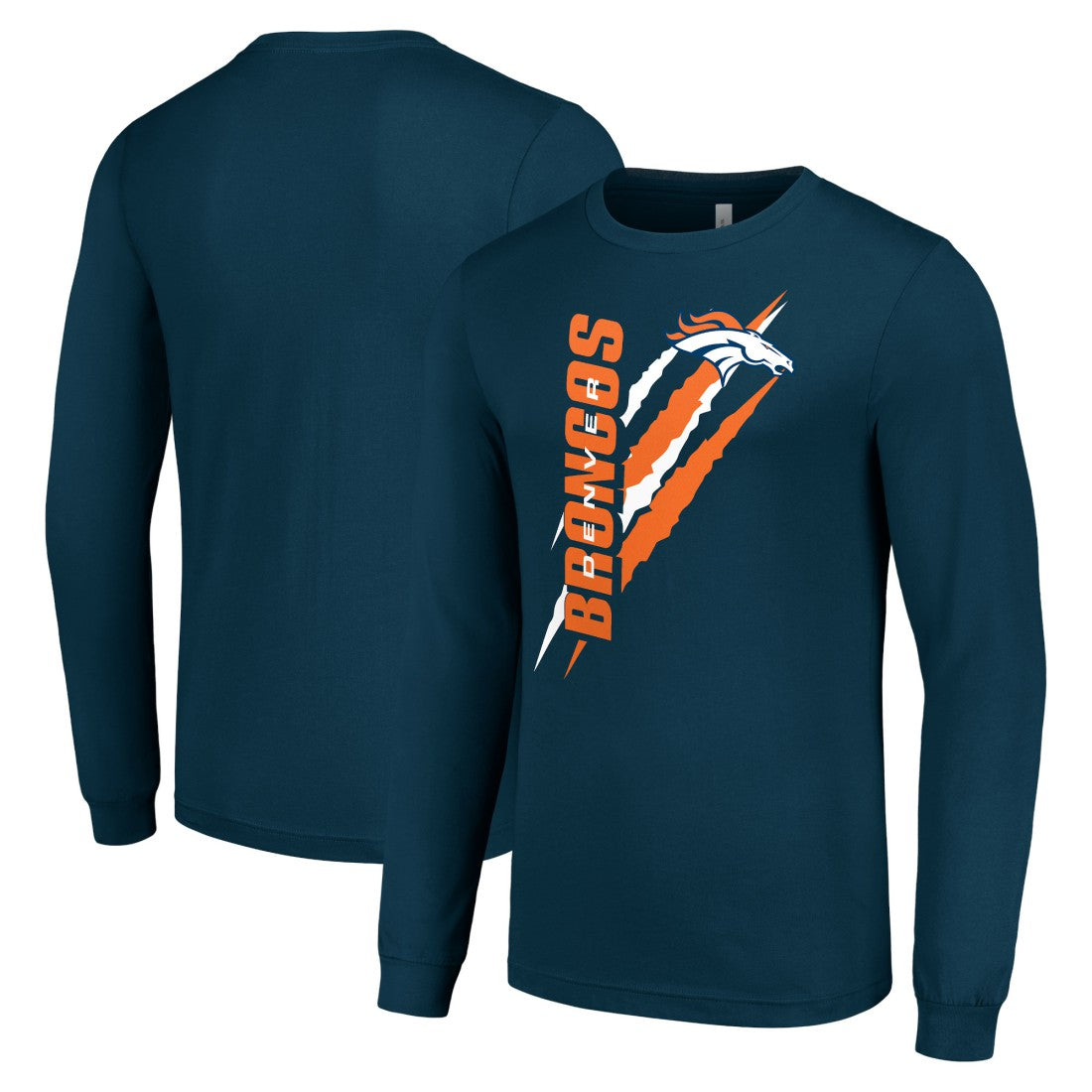 Denver Broncos Starter Color Scratch Long Sleeve T-Shirt | NFL US