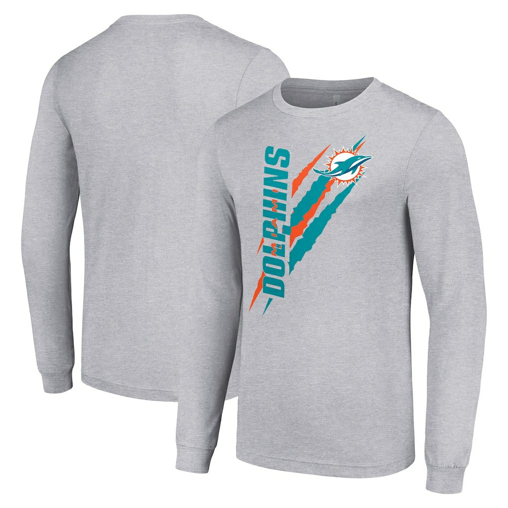 Miami Dolphins Starter Color Scratch Long Sleeve T-Shirt | NFL US
