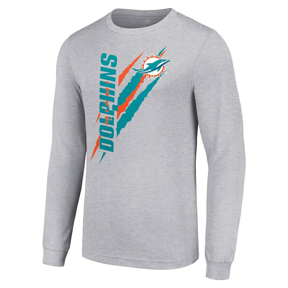 Miami Dolphins Starter Color Scratch Long Sleeve T-Shirt | NFL US