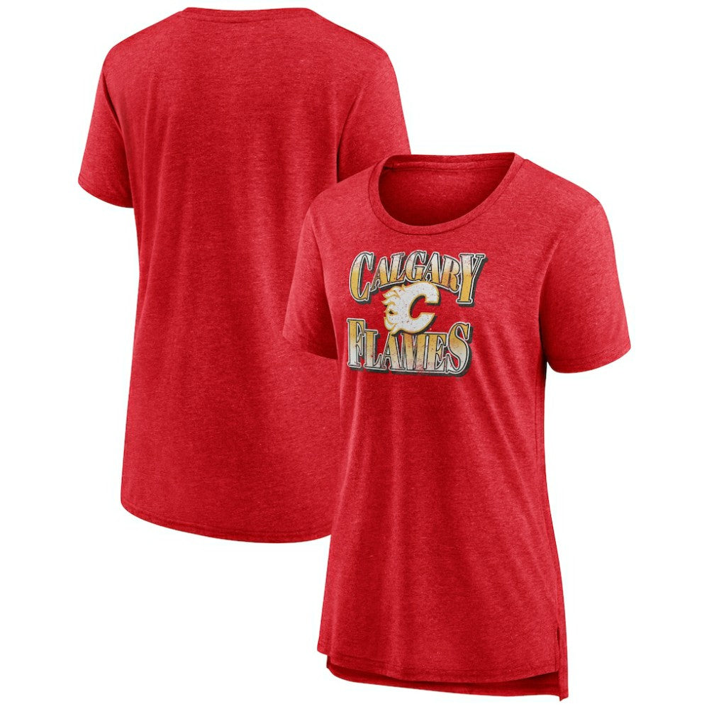 Calgary Flames Women's Crash the Net Tri-Blend T-Shirt -  NHL T-shirts