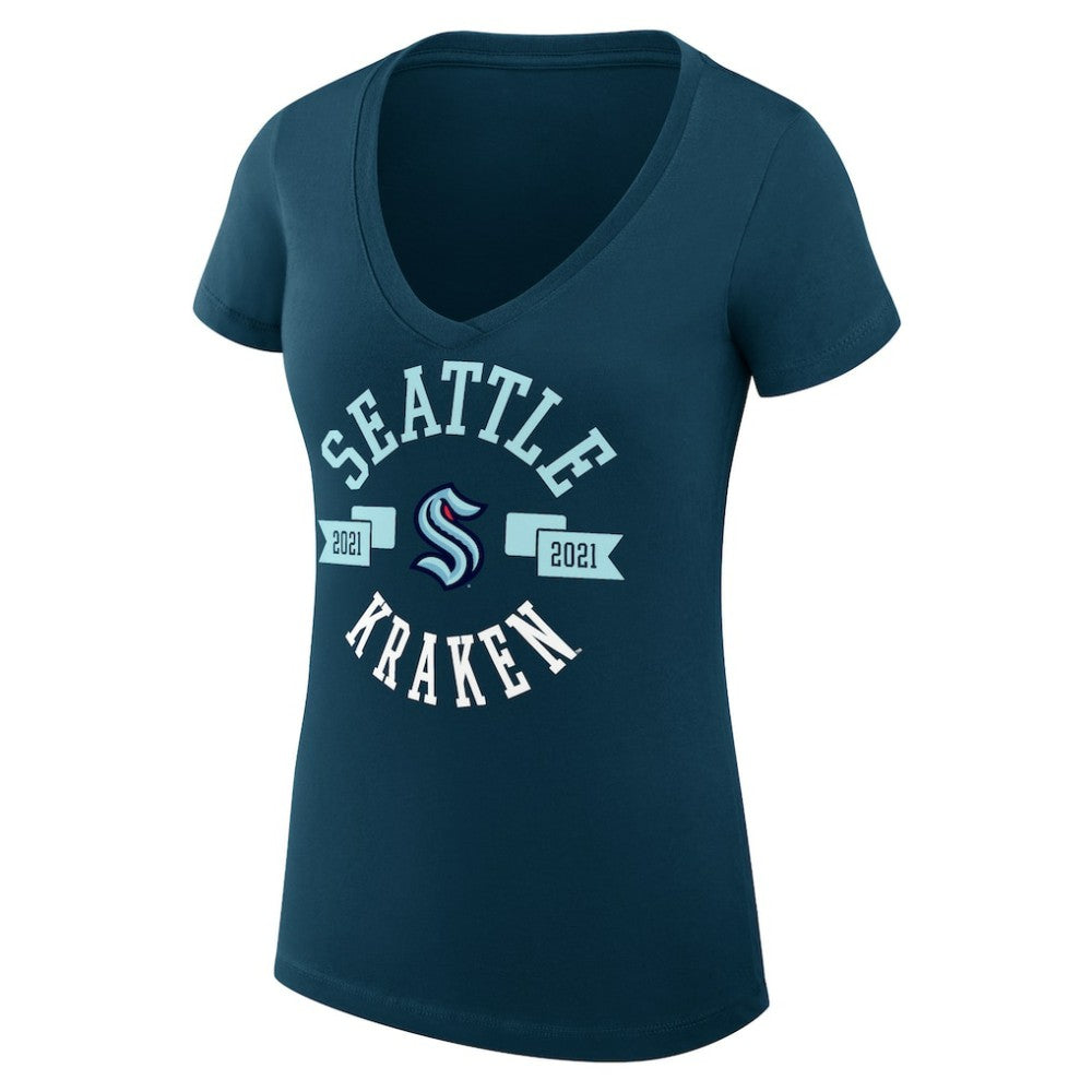 Seattle Kraken G-III 4Her by Carl Banks Women's Super-Slim Fit Lightweight City Graphic V-Neck T-Shirt -  NHL T-shirts
