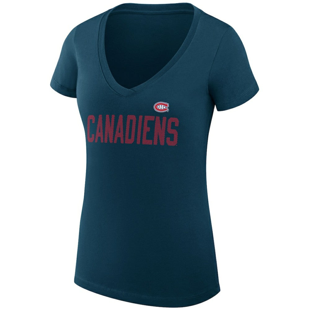 Montreal Canadiens G-III 4Her by Carl Banks Women's Super-Slim Fit Lightweight Dot Print Team V-Neck T-Shirt -  NHL T-shirts