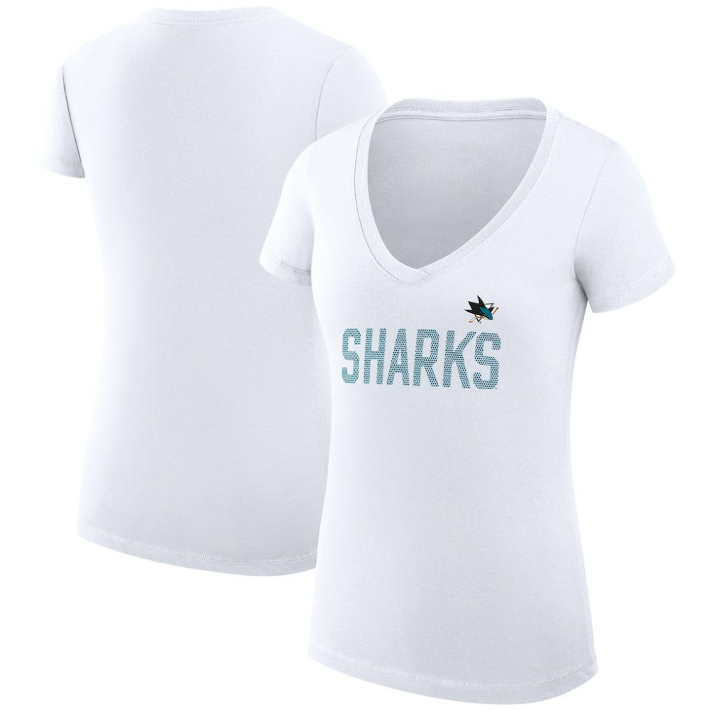 San Jose Sharks G-III 4Her by Carl Banks Women's Super-Slim Fit Lightweight Dot Print Team V-Neck T-Shirt -  NHL T-shirts