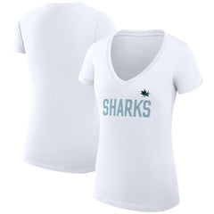 San Jose Sharks G-III 4Her by Carl Banks Women's Super-Slim Fit Lightweight Dot Print Team V-Neck T-Shirt -  NHL T-shirts