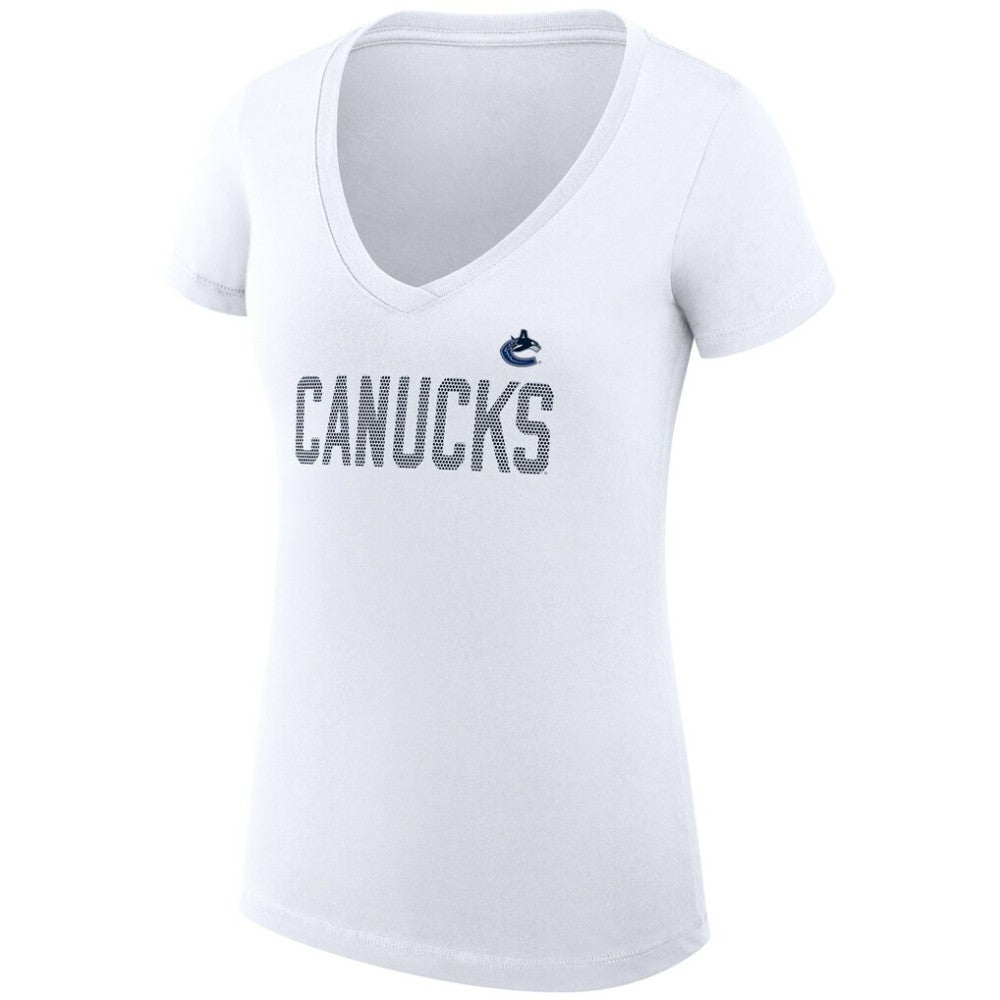 Vancouver Canucks G-III 4Her by Carl Banks Women's Super-Slim Fit Lightweight Dot Print Team V-Neck T-Shirt -  NHL T-shirts