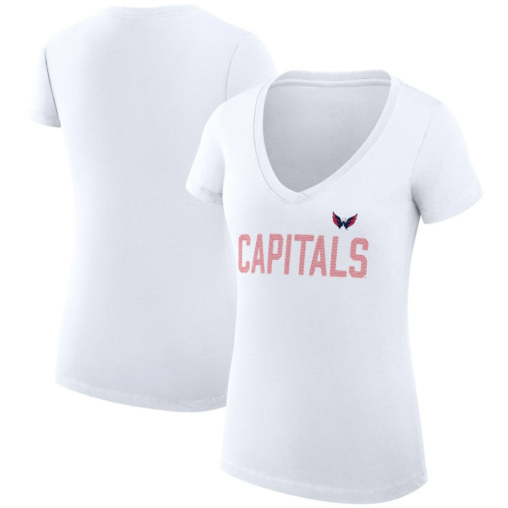 Washington Capitals G-III 4Her by Carl Banks Women's Super-Slim Fit Lightweight Dot Print Team V-Neck T-Shirt -  NHL T-shirts