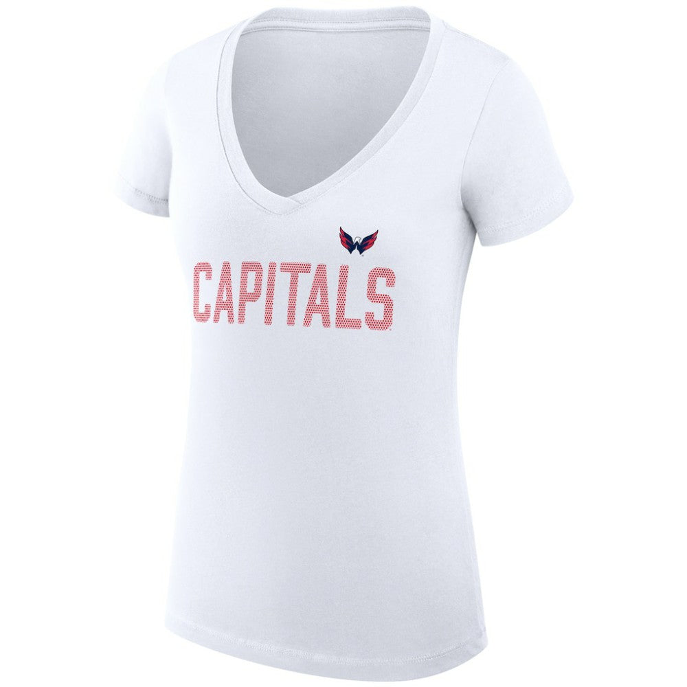 Washington Capitals G-III 4Her by Carl Banks Women's Super-Slim Fit Lightweight Dot Print Team V-Neck T-Shirt -  NHL T-shirts
