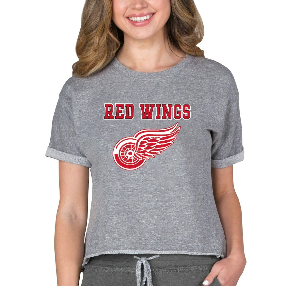Detroit Red Wings Concepts Sport Women's Tri-Blend Mainstream Terry Short Sleeve Sweatshirt Top -  NHL Sweatshirts