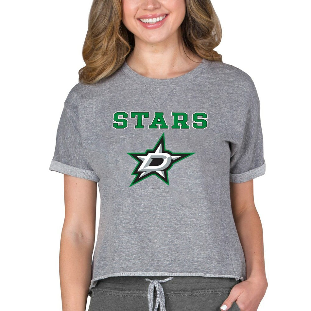 Dallas Stars Concepts Sport Women's Tri-Blend Mainstream Terry Short Sleeve Sweatshirt Top -  NHL Sweatshirts