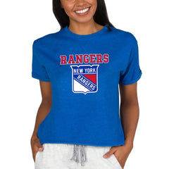 New York Rangers Concepts Sport Women's Tri-Blend Mainstream Terry Short Sleeve Sweatshirt Top -  NHL Sweatshirts