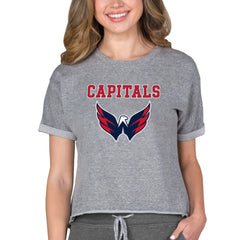 Washington Capitals Concepts Sport Women's Tri-Blend Mainstream Terry Short Sleeve Sweatshirt Top -  NHL Sweatshirts