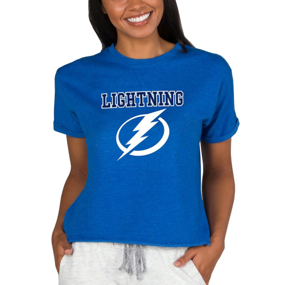 Tampa Bay Lightning Concepts Sport Women's Tri-Blend Mainstream Terry Short Sleeve Sweatshirt Top -  NHL Sweatshirts
