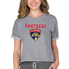Florida Panthers Concepts Sport Women's Tri-Blend Mainstream Terry Short Sleeve Sweatshirt Top -  NHL Sweatshirts