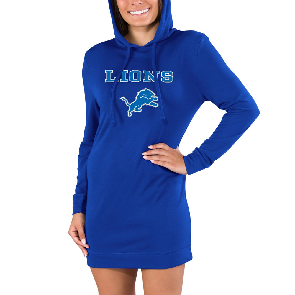 Detroit Lions Concepts Sport Women's Gather Long Sleeve Hoodie Nightshirt | NFL Discount
