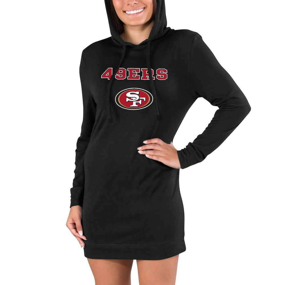San Francisco 49ers Concepts Sport Women's Gather Long Sleeve Hoodie Nightshirt | NFL Discount