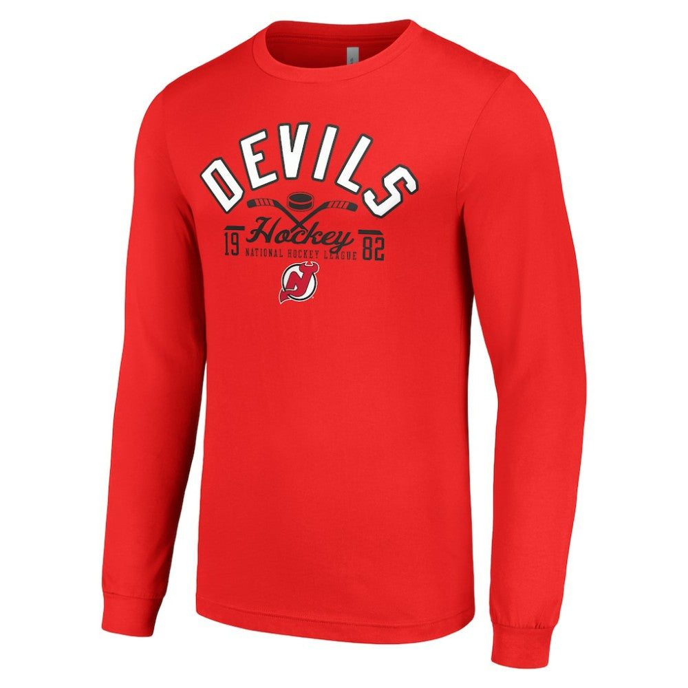 New Jersey Devils Starter Puck Long Sleeve T-Shirt -  NHL T-shirts