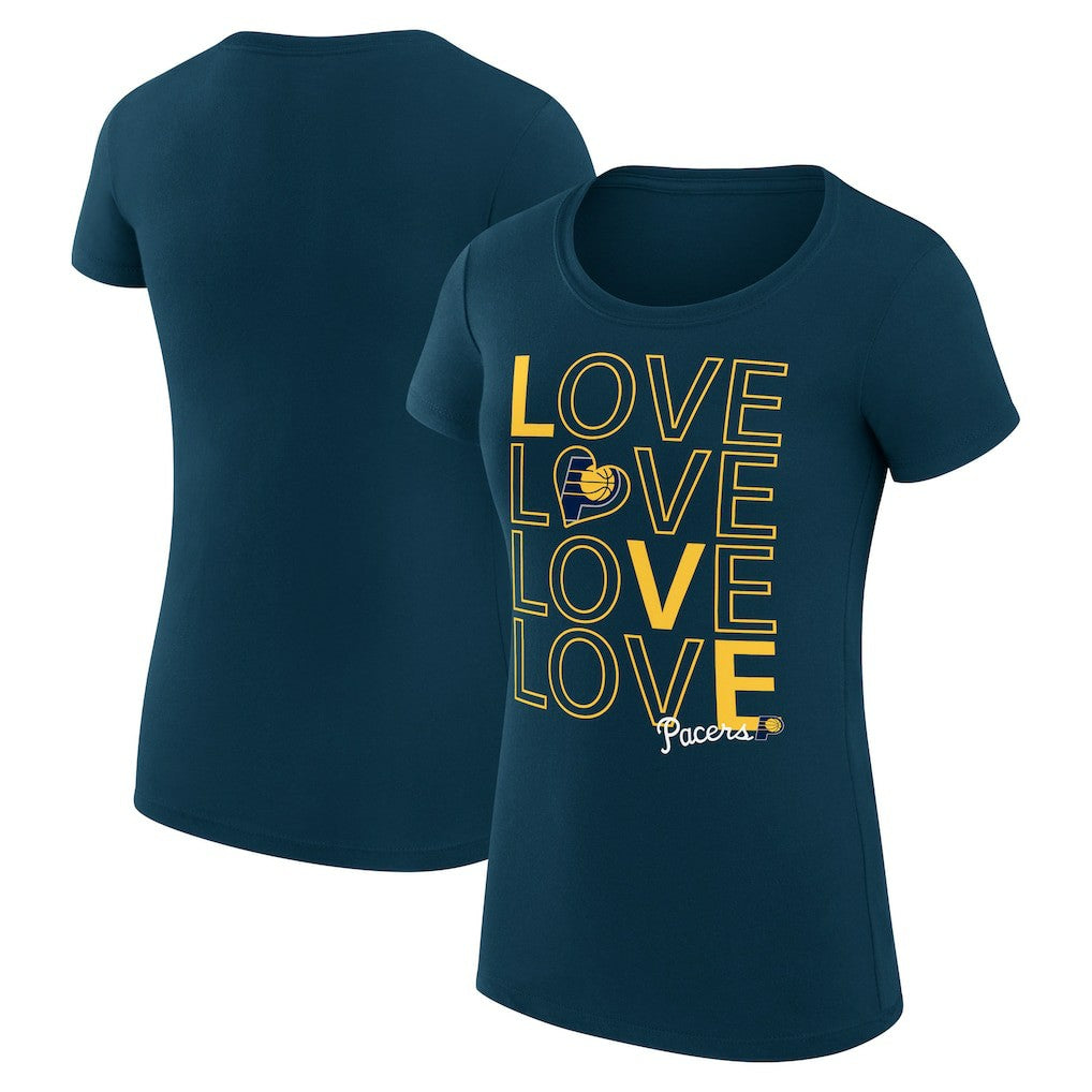 Navy Indiana Pacers G-III 4Her by Carl Banks Women's Super-Slim Fit Lightweight Basketball Love T-Shirt | NBA